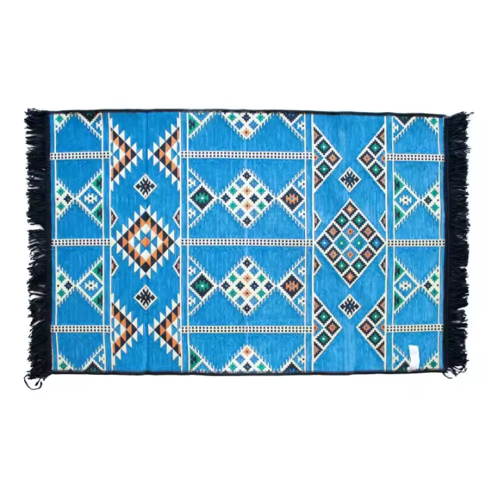 Alfombra Kilim 125x80 cm - Azul cielo - 1