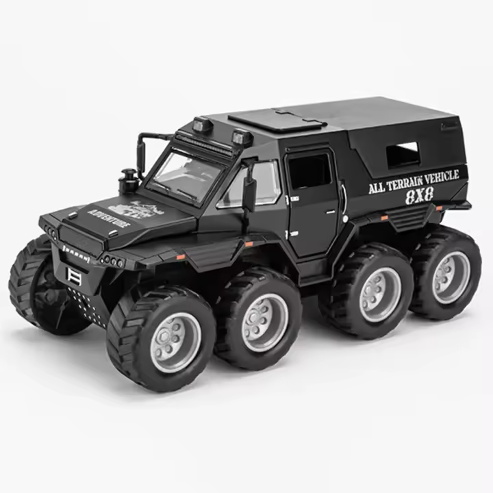 Modelo De Coche De Metal Escala 1/32 Autovoz Shaman 8x8 ATV De Rusia Juguete De Colección Para Niños Con Luz Y Sonido Regalos Para Niños - 1
