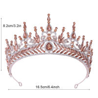 Diadema De Boda Lujo Cristal Incrustado Roja Barroca Corona Grande Accesorios Para El Cabello Para Novia Hecho De Metal - details 6