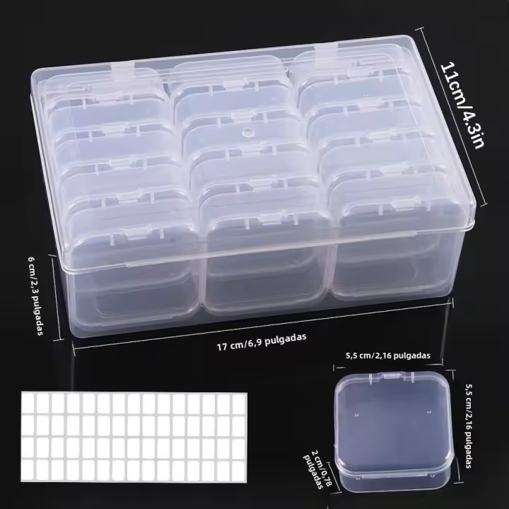 Caja De Almacenamiento Para Pintura Diamante DIY Con Bordado Joyería Arte De Uñas Mosaico De Strass Multifuncional - 1