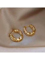 Zafiropa Pendientes Piedra Dorados Aro Acero Inoxidable - Elegancia Contemporánea - details 3