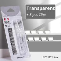 Nueva Estapadora Con Clip De Presión Y Distribuidor De Cinta Para Desmontaje Clamp De Estapadora Suministros De Escritorio Mini Tamaño Para Oficina - details 0
