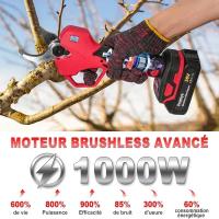 1000W Electric Pruning Shears Cordless Pruner Shear Fruit Tree Bonsai Pruning Tree Branches Cutter Tool With 2 PCS 36V Battery - details 3