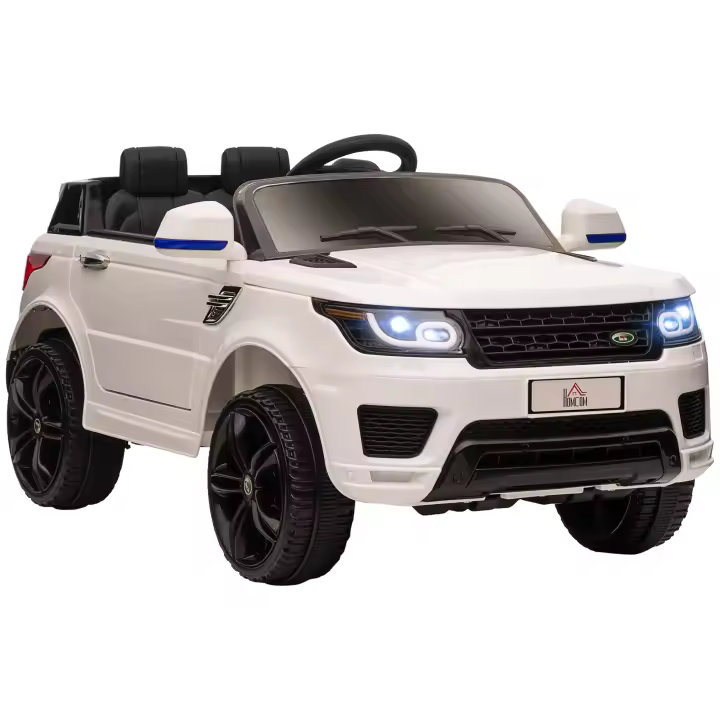 HOMCOM Coche Eléctrico SUV para Niños de 3-6 Años Coche de Batería 12V con 2 Motores Mando a Distancia Faros Bocina Bluetooth Música USB y Apertura de Puerta 3-5 km/h 110x68x52 cm - 1