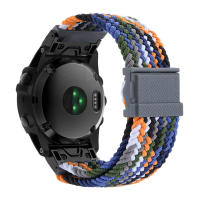 Correa De Reloj De Nylon 26mm 22mm Para Garmin Fenix 7 7X Fenix 6X pro 6 5X 5XPlus/MK1 MK2i /935 945 Con Cierre Rápido De Hook And Loop - details 12