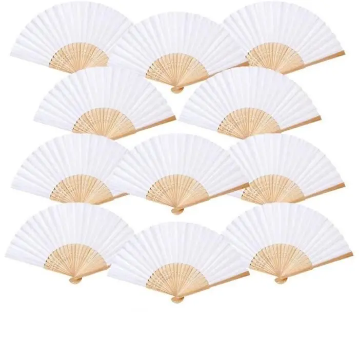 24 Abanicos de Boda plegable de madera y Papel, Gift de Boda, decoración para Fiestas de - 1