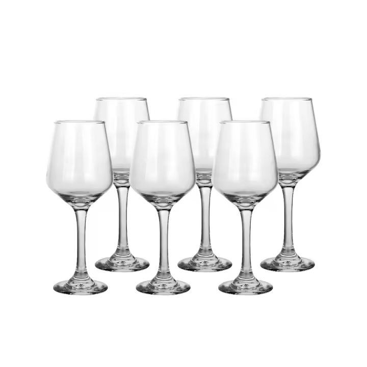 Set de copas de vino Home ESPRIT Transparente Cristal 265 ml (6 Unidades) - 1