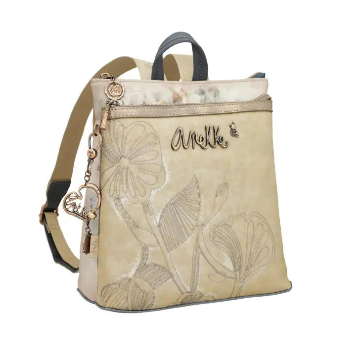 Mochila triple Whispers - Anekke Memories - Tres compartimentos independientes con cierre de cremallera - Bolsillo exterior trasero - Asas regulables - Ref. 40825-233 - Mide 29 x 27 x 11 cm - 1