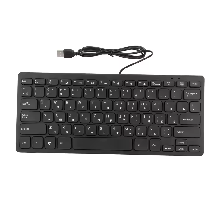 Teclado De Computadora 78 Teclas Ultradelgado Con Cable Mini USB Para Desktop Interfaz De Teclado Pequeño Idioma USB - 1