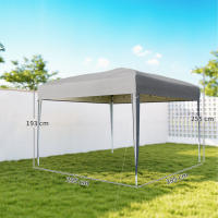 Outsunny Carpa Plegable 3x3 m, Pop-up, Cenador Pabellón de Jardín, Altura Ajustable con Bolsa de Transporte, Tela Oxford 210D Anti-UV, Impermeable, Gazebo para Camping, Fiestas, Exterior, Gris - details 2