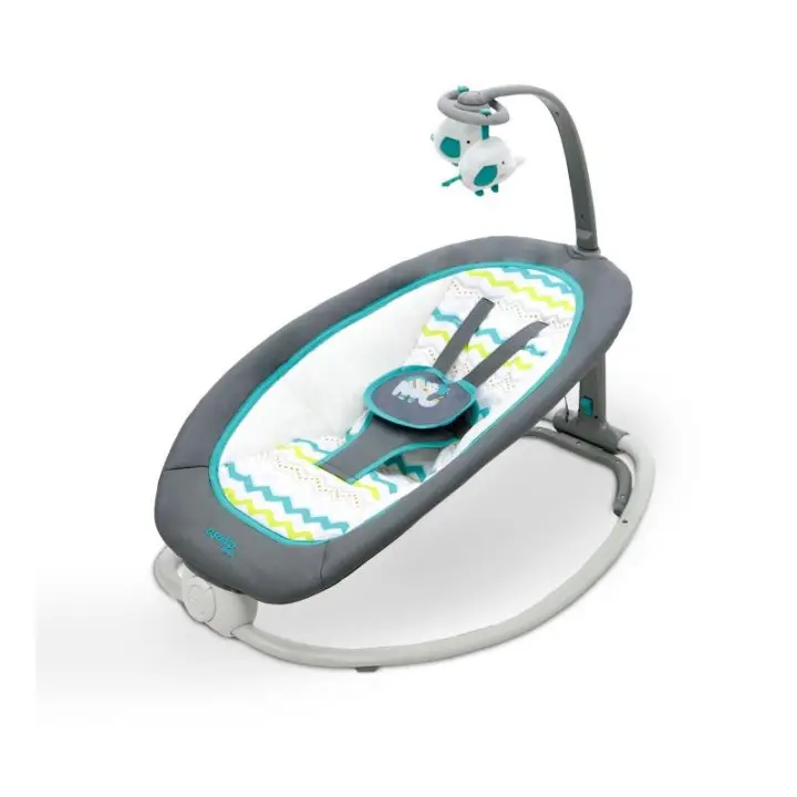 Asalvo Hamaca para Bebé Fold - Hamaquita Bebé con Música y Vibración Relajante, Arnés de Seguridad, Textil Desenfundable y Lavable - 1