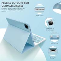 Funda con teclado universal para iPad Air5/Air4/Air6-10.9/11 de 10.9 pulgadas con panel táctil, ultrafina, de PU, con retroiluminación de 7 colores y teclado inalámbrico magnético Bluetooth. - details 3