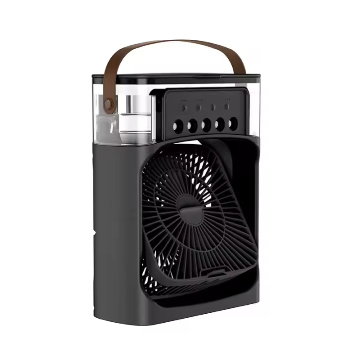  Ventilador Portátil Humificador Luz Nocturna LED 3 En 1 Enfriador De Aire USB Para El Hogar Con Neblina De Agua - 1