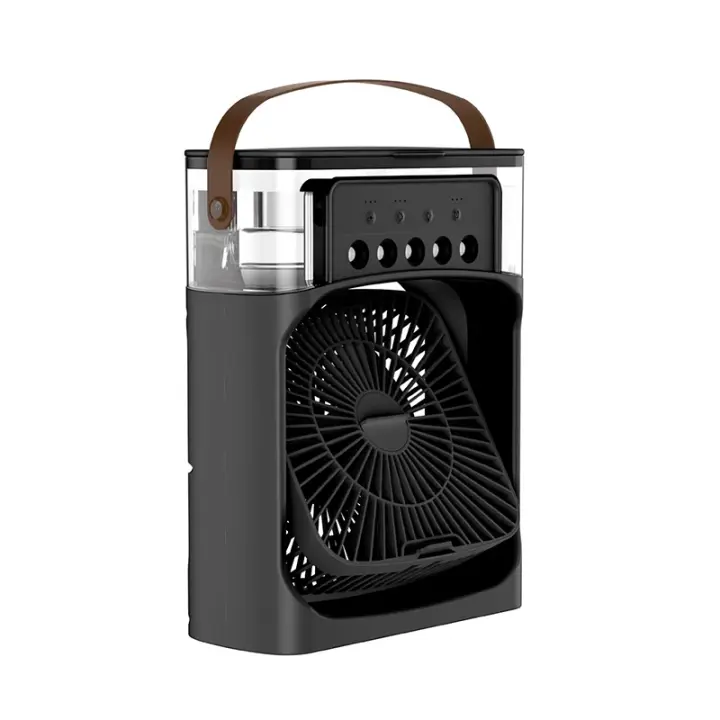  Ventilador Portátil Humificador Luz Nocturna LED 3 En 1 Enfriador De Aire USB Para El Hogar Con Neblina De Agua - 1