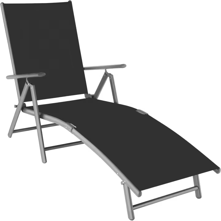 Tectake - Tumbona Marisol  Respaldo reclinable en 7 posiciones  Trenzado de alta calidad en fibra textil  Estructura robusta y estable de aluminio - 1