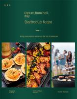 Pinza Para Barbacoa Extra Larga De 45cm En Acero Inoxidable Herramienta Antideslizante Para Cocinar Al Aire Libre Y Camping - details 1
