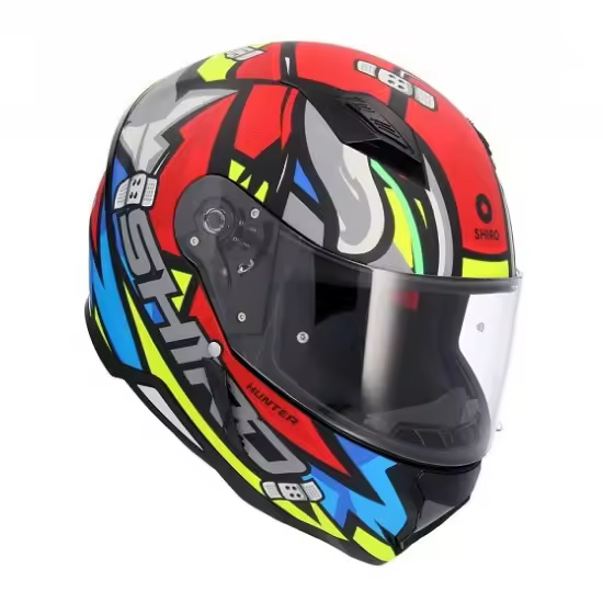 SHIRO SH-890 HUNTER Raccon rojo mate ECE 22.06 casco integral moto 1859-34 - 1