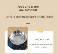 Cuenco De Agua Para Gatos Acero Inoxidable O Plástico Doble Protección De Columna Cervical Dispensador Automático No Encharca La Boca - details 9