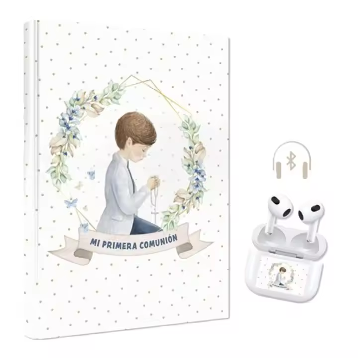 Álbum de fotos Comunión para Niña - Incluye Libro de Recuerdos, Estuche Elegante y Auriculares  Diseño Delicado para Guardar Momentos Especiales  Regalo Perfecto para la Primera Comunión, ilustraciones originales y de gran belleza - 1