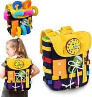 Mochila infantil Montessori con hebillas y cremalleras, juguetes sensoriales Montessori, actividades de aprendizaje a través del juego, se puede guardar y llevar en la espalda, mochila de juguetes de viaje - details 3