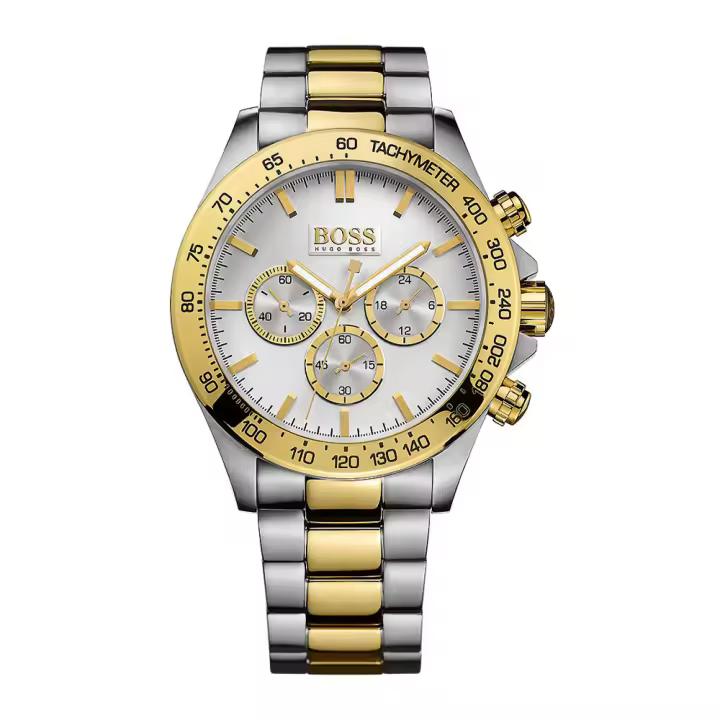 Reloj Hugo Boss de Hombre Analogico Cuarzo Oro Brazalete 1512960, Diámetro 44MM - 1