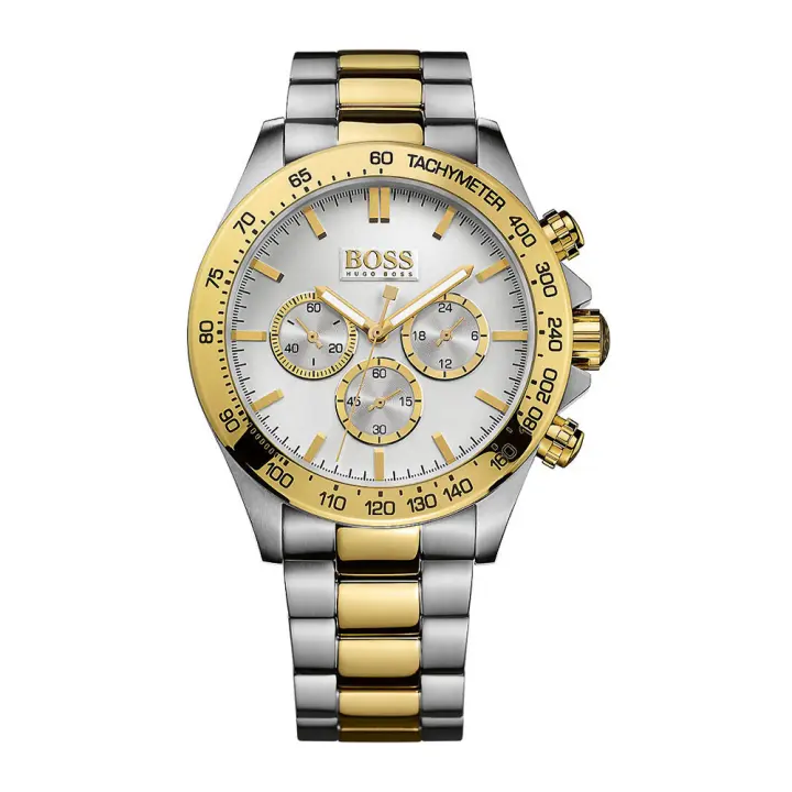 Reloj Hugo Boss de Hombre Analogico Cuarzo Oro Brazalete 1512960, Diámetro 44MM - 1