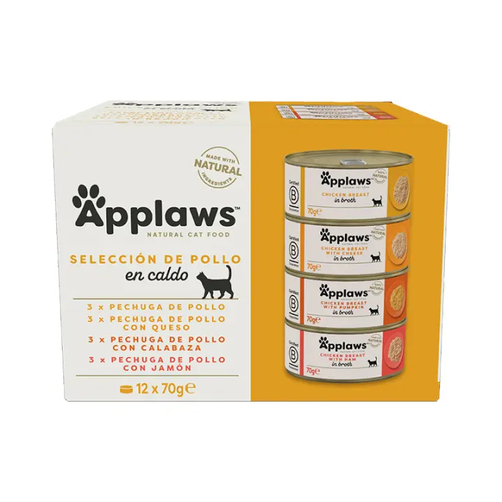 Applaws Latas para Gatos Adultos de Pollo Multipack - 12 unidades x 70gr - 1