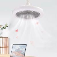 Ventilador de enchufe con control remoto, ventilador de techo LED con bombilla, rosca silenciosa para cocina, baño, almacén, garaje - details 2