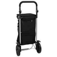 Carro de Compras vidaXL con Ruedas y Asa Ajustable Negro 40 L - details 0