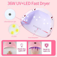 LINTENDA Lámpara LED UV Profesional Para Uñas 36W Máquina De Fototerapia Para Secado De Esmalte De Uñas Equipo De Salón Secador De Lámpara De Gel Para Manicura Y Peluquería - details 1