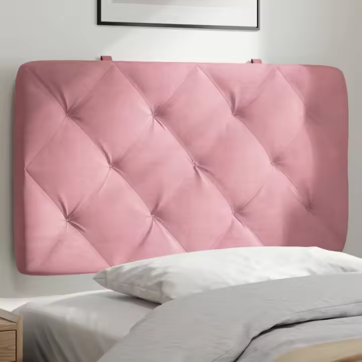 vidaXL Cabecero de cama acolchado terciopelo rosa 90 cm - 1