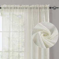 JINCHAN Cortinas Transparentes De 1 Panel Para Sala De Estar Y Dormitorio Efecto De Tela De Lino Cortina De Ventana Con Bolsa De Rodamiento Modernas Y Sencillas - details 17