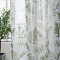 Cortina De Ventana Transparente De Paja De Doble Hoja Gauze Fino Cortina De Tule Voile Para Habitación Moderna Estilo Floral - details 0