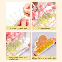 Lámpara De Noche En Forma De Tulipán DIY Nube Espejo Decoración Para Habitación De Niña Marco De Fotos Luz De Lectura Para Cama Regalos De Navidad - details 1