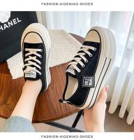 Zapatillas De Lona Multifuncionales Para Deporte Al Aire Libre Para Mujer Negras Con Cordones Plataforma Cómodas Para Adultos - details 11