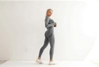 Conjunto De Yoga Para Mujer Ropa Deportiva De Gimnasio Con Top De Manga Larga Y Leggings De Cintura Alta Fitness Sports - details 19