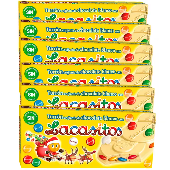 Lacasitos pack 6x Turrón de Chocolate con Leche 215 G - 1