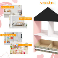 ZONEKIZ Estantería para Juguetes Organizador Infantil con Estantes Abiertos y 2 Cajas de Tela no Tejida Extraíbles para Sala de Juegos Habitación Guardería 62,4x26,5x90 cm - details 5