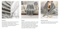 HOME TEXLOVA®  Manta Sofa de Borrego, Manta Doble Cara Franela y Sherpa, 100% Poliester, Suave y Caliente para Invierno, 130x160 160x220 220x240 - details 1