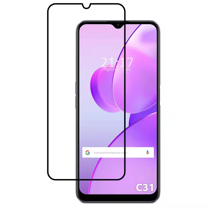 Protector Cristal Templado Completo 5D Full Glue Negro para Realme C31 Vidrio - 1