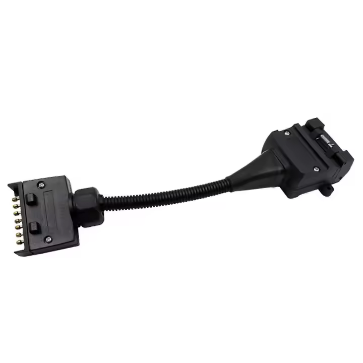 12 Pin Female Socket To 7 Pin Flat Male Plug Trailer Adaptor Caravan Connector - 1