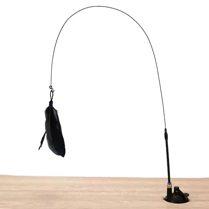 Juguete Interactivo Para Gatos Varita Con Plumas Y Vaciador De Sución Super Desmontable Accesorios Para Gatos Tamaño 15mm - 1