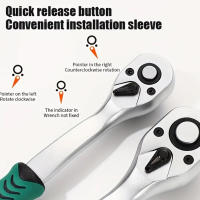 Juego De Llaves De Fijación Drive CR-V Métricas E Imperiales Con Llave De Liberación Rápida 72 Dientes pro Model 1/4''-3/8''-1/2'' - details 5