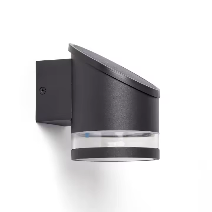 Ledkia Aplique de Pared Exterior Solar LED Aluminio Eddan Negro - 1
