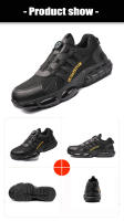 Botas De Seguridad Para Hombre Con Punta De Acero Transpirables Y Ligeras Zapatos De Construcción Con Botón Rotativo Suela De Goma Cómodas Para Todas Las Estaciones - details 8