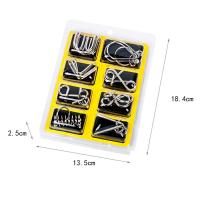 Juego De Rompecabezas Metálico Montessori 8Pcs/set IQ Mind Brain Teaser Educativo Para Niños Y Adultos Juguete Interactivo Alivio Mental - details 4
