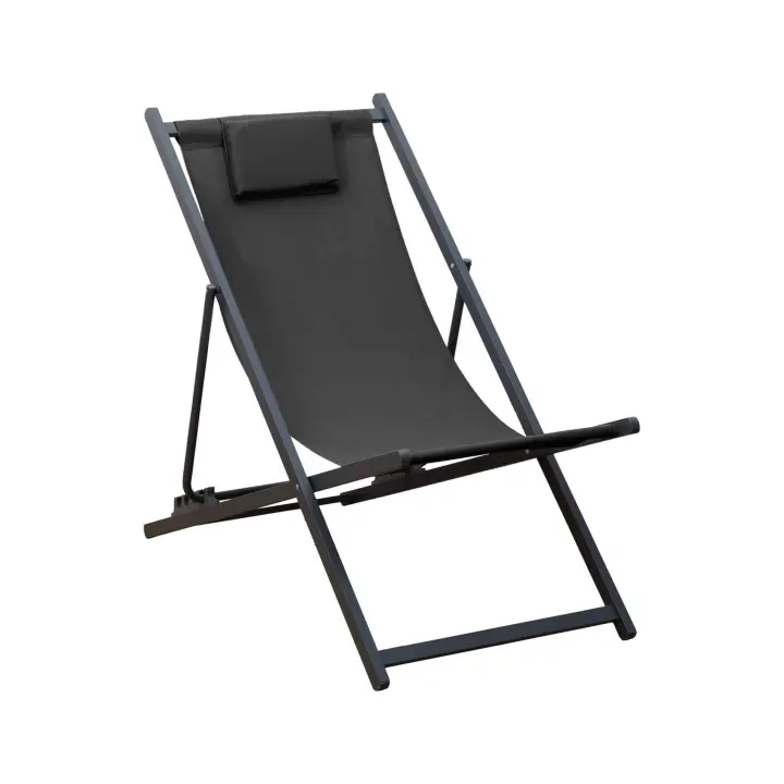Silla Reclinable Rebecca Furniture Atis 93x58x92 Poliéster Aluminio Gris Dark - 1