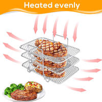 Rack De Aire Frito En Acero Inoxidable Multi Capa Repuesto Para Sartén Asador Accesorios De Cocina Gadgets Para La Cocina - details 5