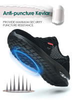 Zapatos De Seguridad Para Hombre Verano Malla Transpirable Con Punta De Acero Antideslizante Comodidad Al Trabajar Al Aire Libre - details 3