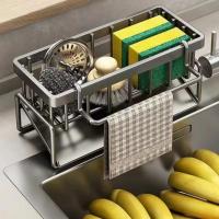 Organizador De Cocina En Acero Inoxidable Con Relleno Para Esguinces Y Portajabón Soporte Multicapa Para Filtro Y Almacenamiento En La Cocina - details 2